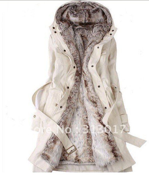 Free Shipping S-XXL Women's Fur Coat Warm Long Faux Fur Lining Women clothing (MOQ: 1pc)627