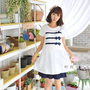 Free Shipping Scite 2013 maternity clothing summer stripe maternity t-shirt summer maternity top 2b