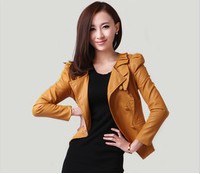 Free shipping !!! Sell like hot cakes women fashion leather jacket coat natural sheepskin leather slim size:S-XL