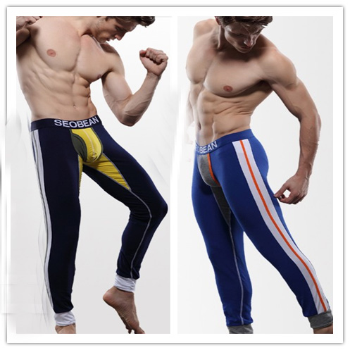 Free Shipping, Seobean male fashion long johns male legging 100% cotton long johns