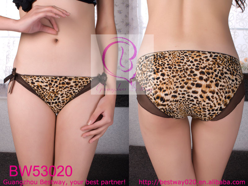 Free shipping Sex womens animal printing leopard string bikini with two sides bows 10-pack delivery speed