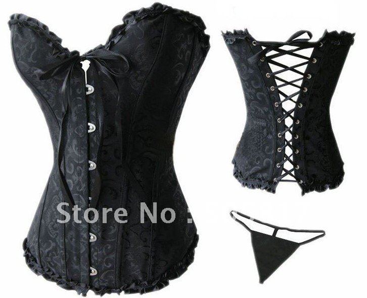 Free shipping Sexy black brocade corset lingerie wholesales body lift shaper sexy underwear women bustier K5197