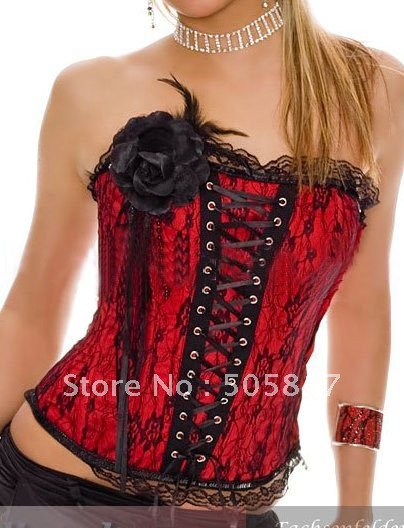 free shipping Sexy boned corset lingeries  ladies bustier shaper corset bustier purple/red/blue/white/black    MZ2175