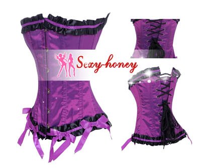 Free Shipping! Sexy Corset,Lingerie Wholesales,Brocade Corset Purple-SH-10876