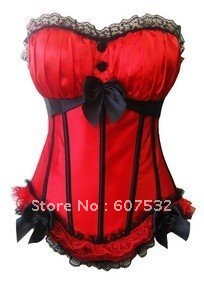 Free Shipping Sexy Corset, New Model Sexy Corset,red, Imitated Silk, Boned corset, wholesale or retail