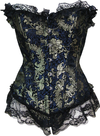 Free shipping Sexy Elegant Flower Brocade Metal Boning Corset Sexy Bustier 1066031704