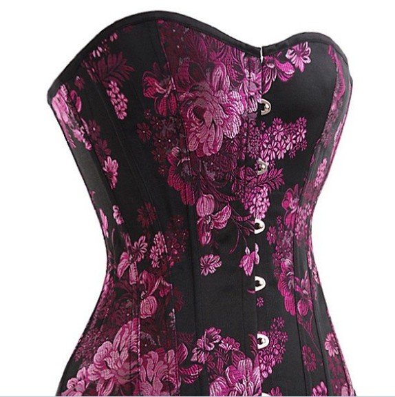 Free shipping!! sexy embroidered corset, purple, sexy lingerie, boned corset 8124