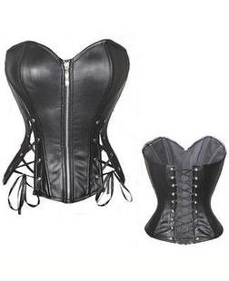 Free shipping! Sexy Faux Leather Corset Bustier Sexy Lingerie Leather Lingerie wholesale retail 8245