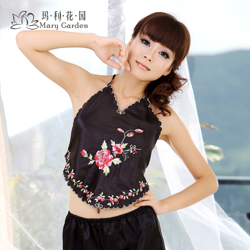 Free shipping Sexy faux silk embroidered adult bellyached dudou sleepwear women's temptation