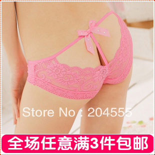 Free shipping Sexy G-string Translucent modal panties lace bamboo fibre female sexy briefs comfortable antibiotic breathable