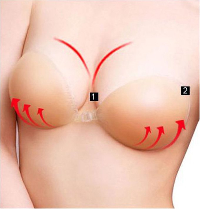 Free Shipping Sexy Invisible Self-Adhesive Strapless Silicone Breast Form Enhancer Bra,Bras Freebra Fashion Size ABCD Cup HNB102