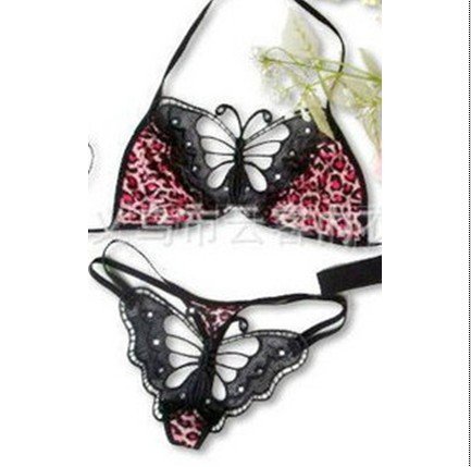 Free shipping! Sexy Leopard  Korean Style Sexy Bra And Breif Sets One Size costume sexy sleepwear