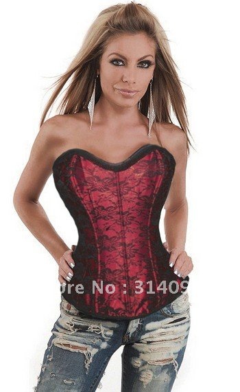 Free shipping!! Sexy Lingerie Black Steel Boned Gorgeous Gothic Sexy Corset Women's Clothes 8199