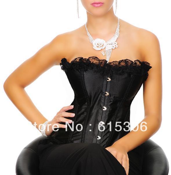 Free shipping!! Sexy Lingerie Bustiers Black Underwear Corset with G-string