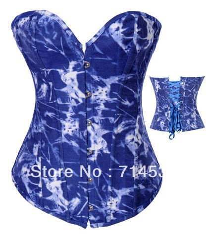 Free Shipping ! Sexy Lingerie Floral Fantasy Burlesque underglaze blue Sexy Lingerie/Brocade/Bustier/Corset/Lingerie CA2825