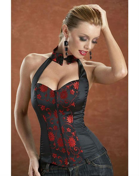 Free shipping!  sexy lingerie underwear  women's   Collared  overbust corset corsets Bustier matching G-string