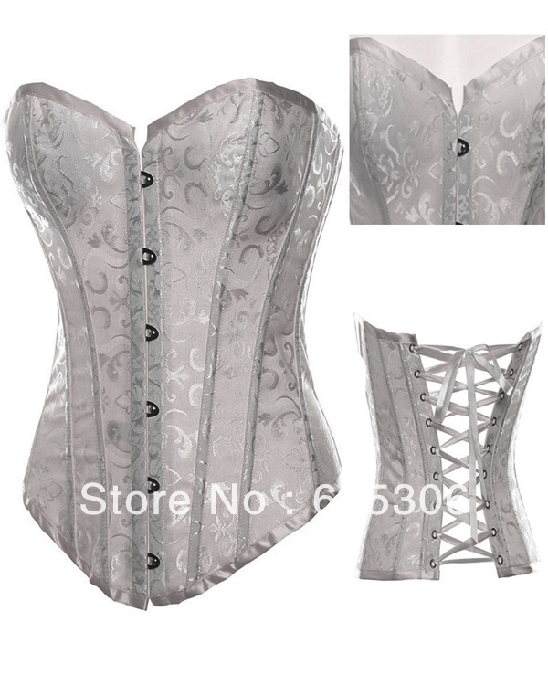 Free shipping!! Sexy Lingerie white Steel Boned Gorgeous Gothic Corset Women's Clothes