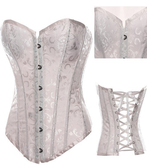 Free shipping!! Sexy Lingerie white Steel Boned Gorgeous Gothic Corset Women's Clothes 8197