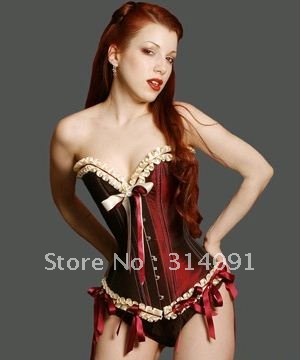 Free shipping!! Sexy Lingerie Women Clothes Corsets Red Corset Bustier+G-String sexy corset dresses 8115