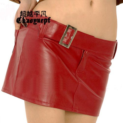 Free shipping Sexy low-waist miniskirt slim hip customize high quality leather skirt