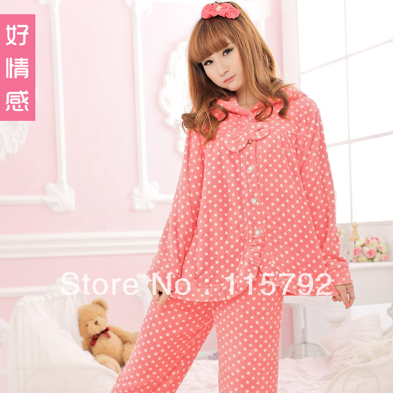 Free shipping sexy pajamas women women's clothing for home coral fleece pajama