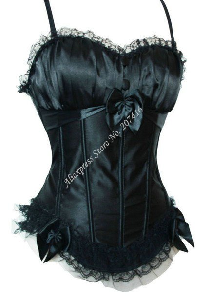 Free shipping,Sexy Satin Lace Spaghetti Strap Corset Bustier,2011 New Arrivals Plicated Bowknot Lace-Up Croset,Wholesale