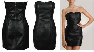 free shipping sexy slim small leather skirt tube top dress tube top dress