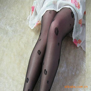 Free Shipping Sexy Stockings Sexy Tights Sexy Leggings Black KISS Decoration Socks MS0048