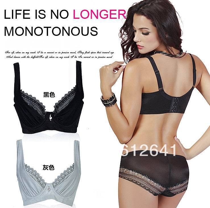 Free shipping!! Sexy Super Side Support Push Up Plunge Soft & Shimmer Chiffon Bra Breathable Thin Cup 34D 36D 38D Bra