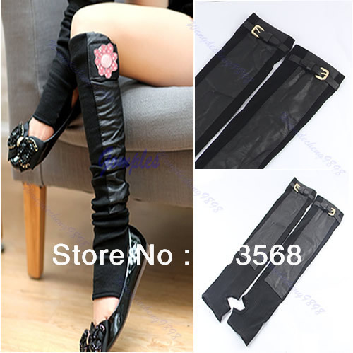 Free Shipping Sexy Women Varied Down Knees Stirrup Stretch Leg Wrapper Socks Stockings