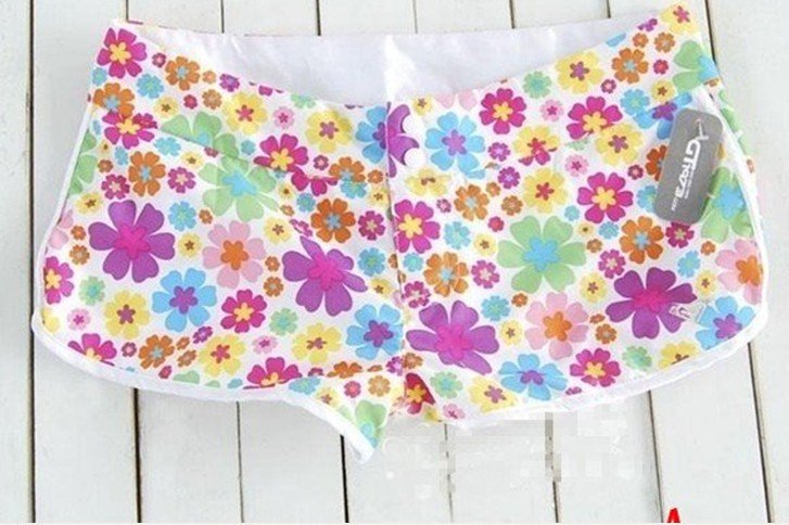 Free shipping+short shorts for women  BEACH SHORTS (Size S M L)/quick-dry frabic/Sweet flower style/Low rise style D-50-95-25