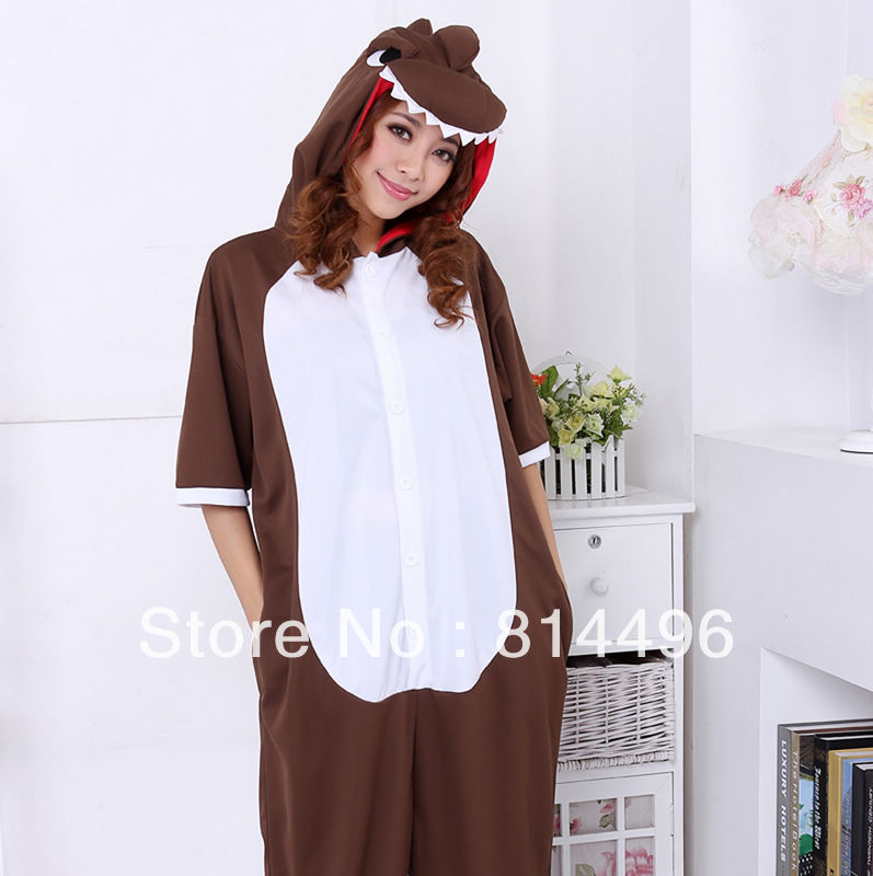 Free shipping Short-sleeve cartoon animal one piece lovers sleepwear plus size lounge Siamese pajamas kigurumi pajamas