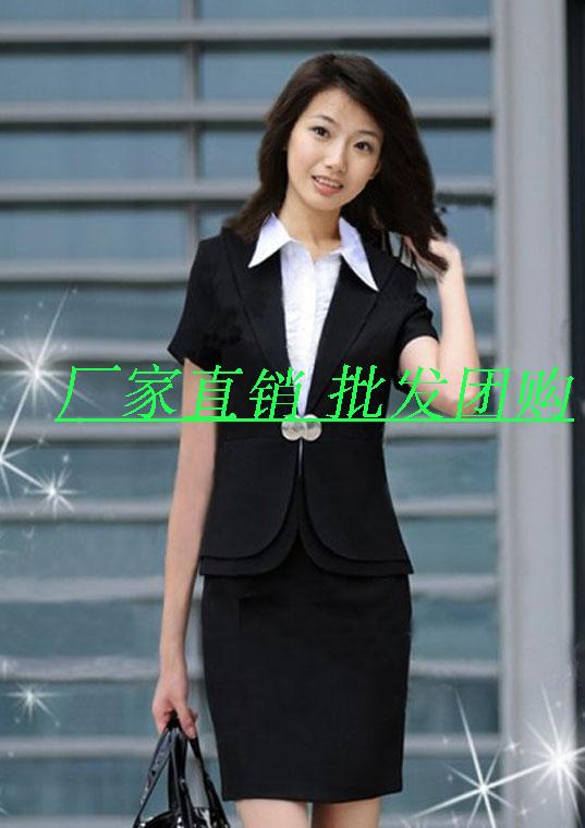 Free shipping Short-sleeve work wear set occupational stereotypes summer ol black work wear skirt