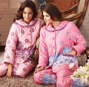 Free Shipping Sleepwear winter cotton-padded sleepwear cotton-padded jacket set z11508 Sleep & Lounge