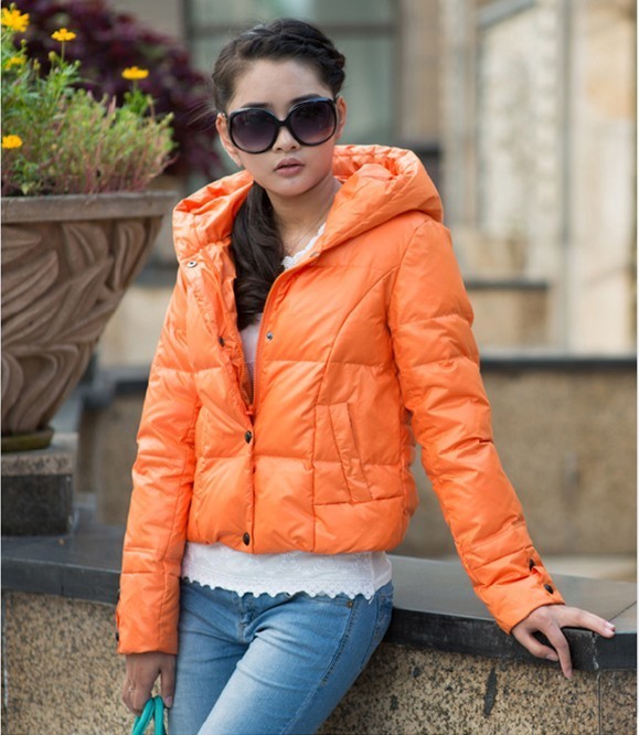 Free shipping! Slim candy color down coat outerwear short design winter women's