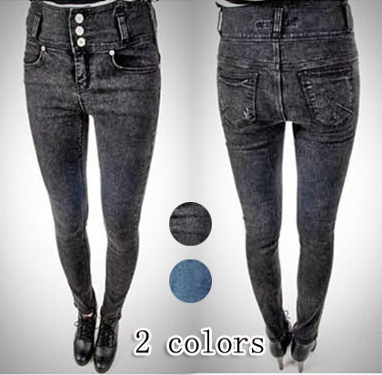 Free Shipping Slim legs 2013 butt-lifting blue high waist denim trousers pencil pants a1679