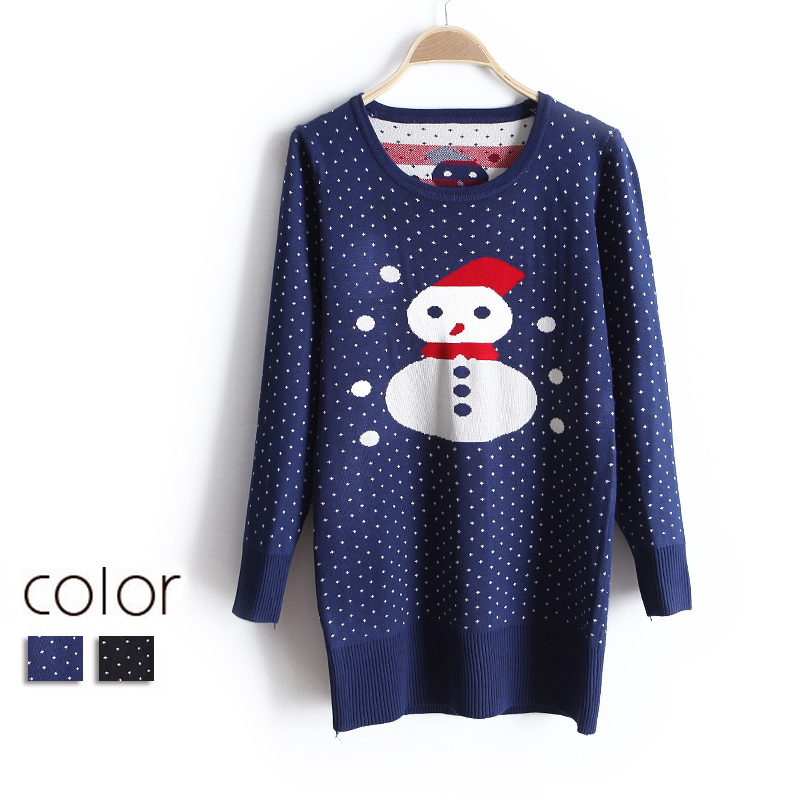 free shipping Snowily 2013 spring sweater loose pullover basic shirt medium-long sweater wx1401