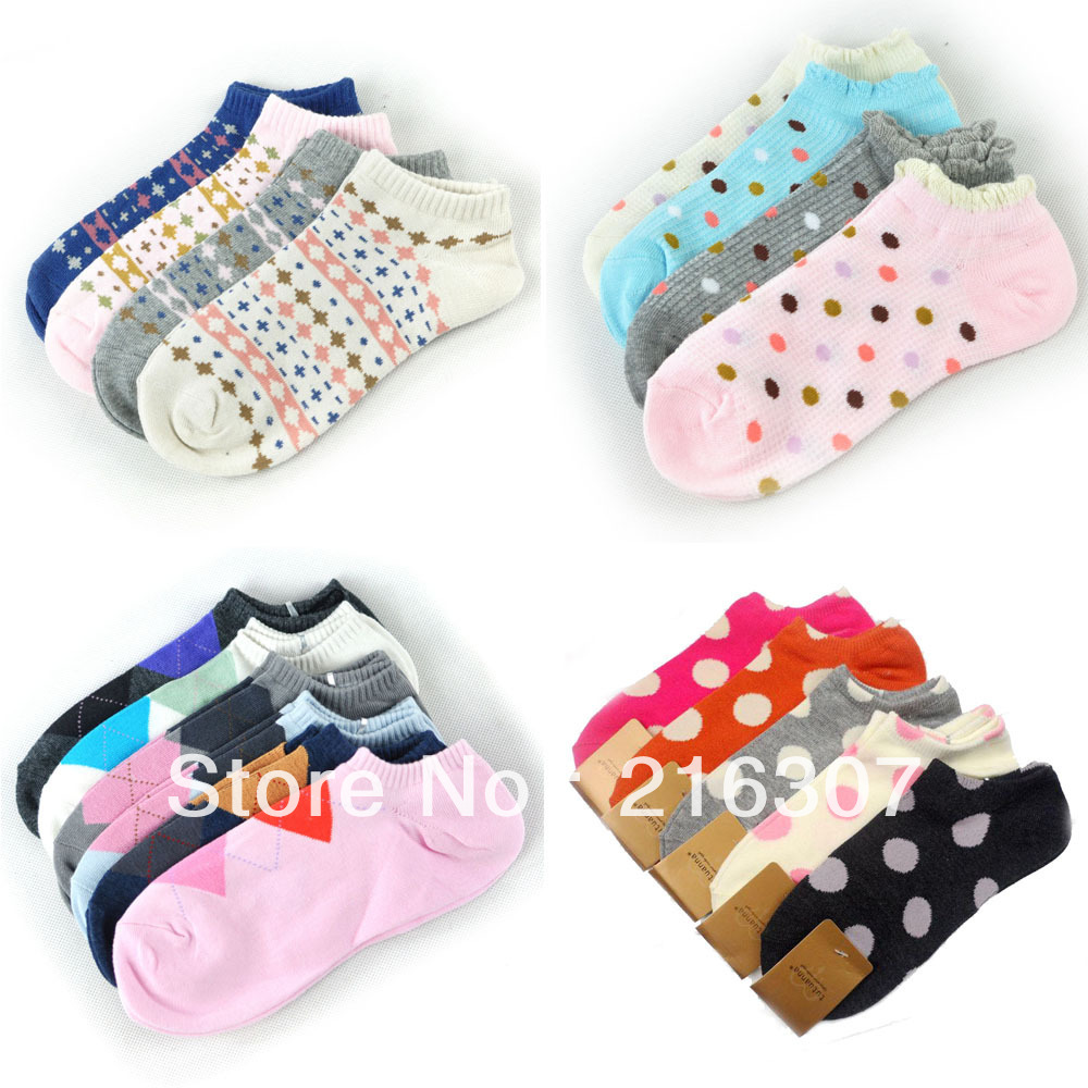 Free Shipping Socks lace stripe dot plaid socks