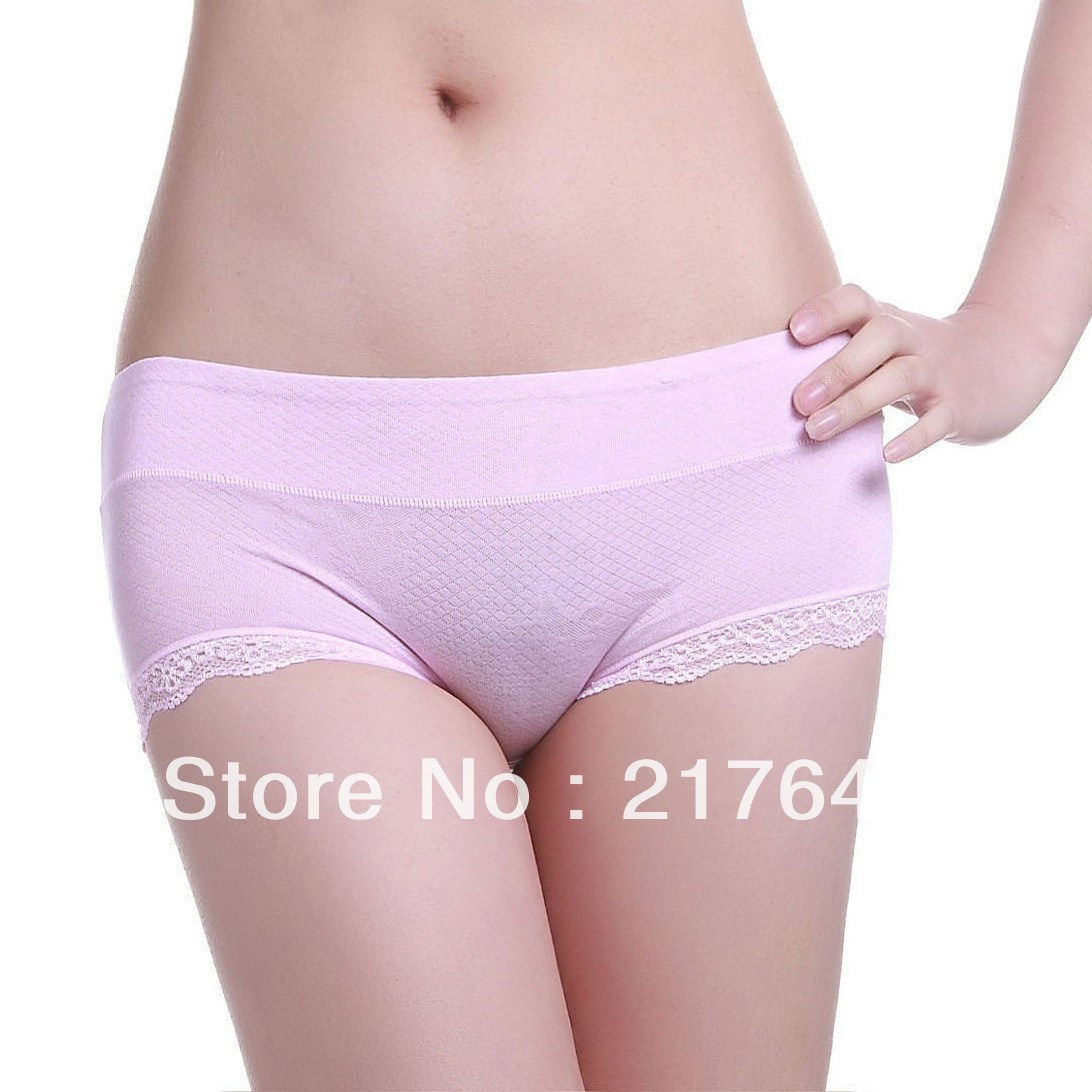 Free Shipping Solid Color Soft Comfortable Collagen Female Women's Lady's Pantie Panty Briefs Underwear