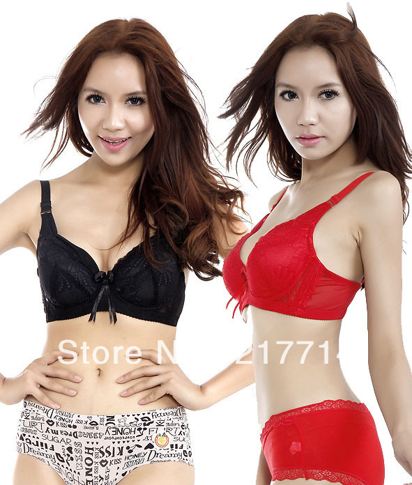 Free shipping solid women bra sexy bow lady's lingerie underwear 9045