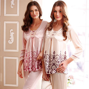 Free Shipping South korean silk women's sleepwear lounge set s2053