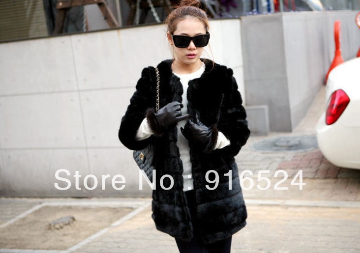 Free Shipping Speacial Discount  Faux Fur Coat   Rabbit  Fur Raccoon  Fur  coat Slim Style