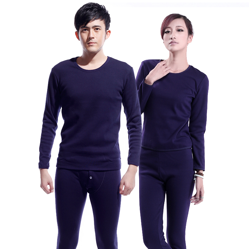 FREE SHIPPING  Splendid wool thermal underwear set thickening plus velvet thermal clothing cotton sweater   High  Quality