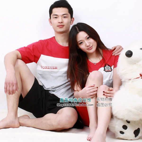 Free shipping Sports casual 062 series 100% cotton lovers sleepwear lovers lounge