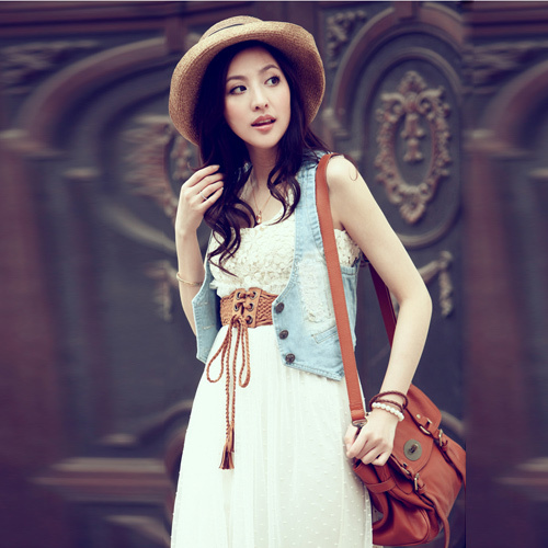 Free Shipping Spring 2013 women's fashion all-match denim vest short jacket small cape r6699