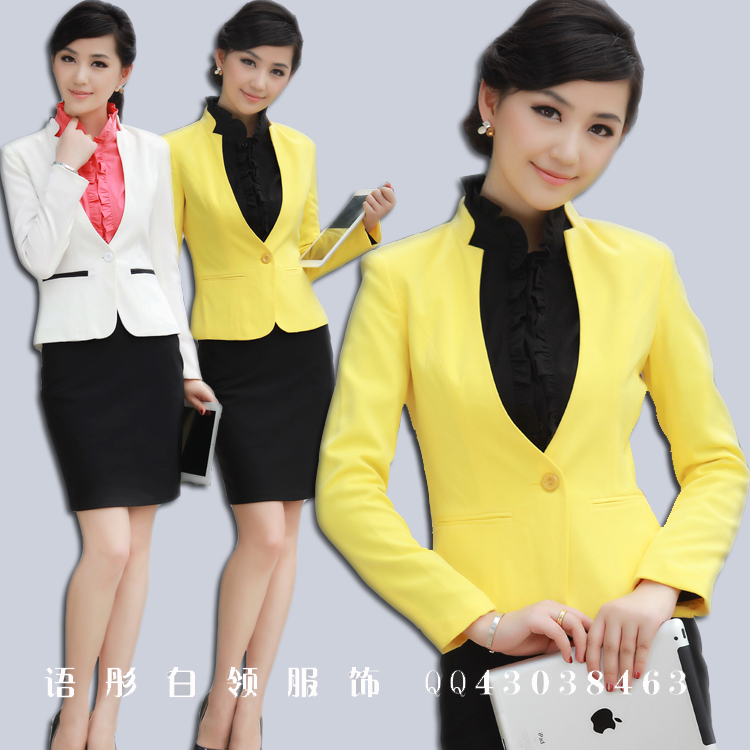 Free shipping Spring 2013 women's ol formal career dress set work wear women set dresses stand collar tooling