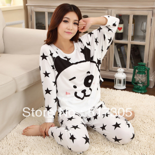 Free shipping Spring and autumn cartoon 100% cotton trousers long-sleeve sleepwear lounge