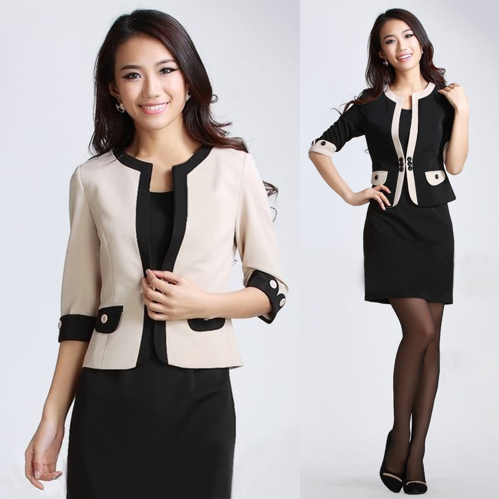 Free shipping Spring and autumn fashion slim skirt ol work wear set work wear women white collar one-piece dress