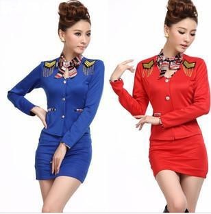 Free shipping Spring and autumn stewardess uniforms work wear ol work wear women's skirt work wear formal