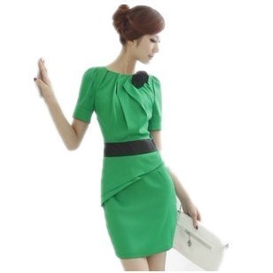 FREE SHIPPING Spring and summer 2012 women's slim spring one-piece dress summer career dress ol tooling skirt